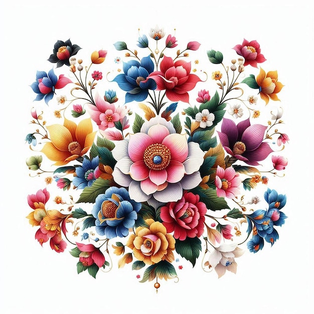 haftowany wzór kwiatowy